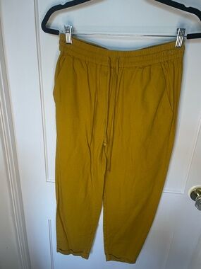 J Crew Factory Drawstring Casual Pants in Mustard